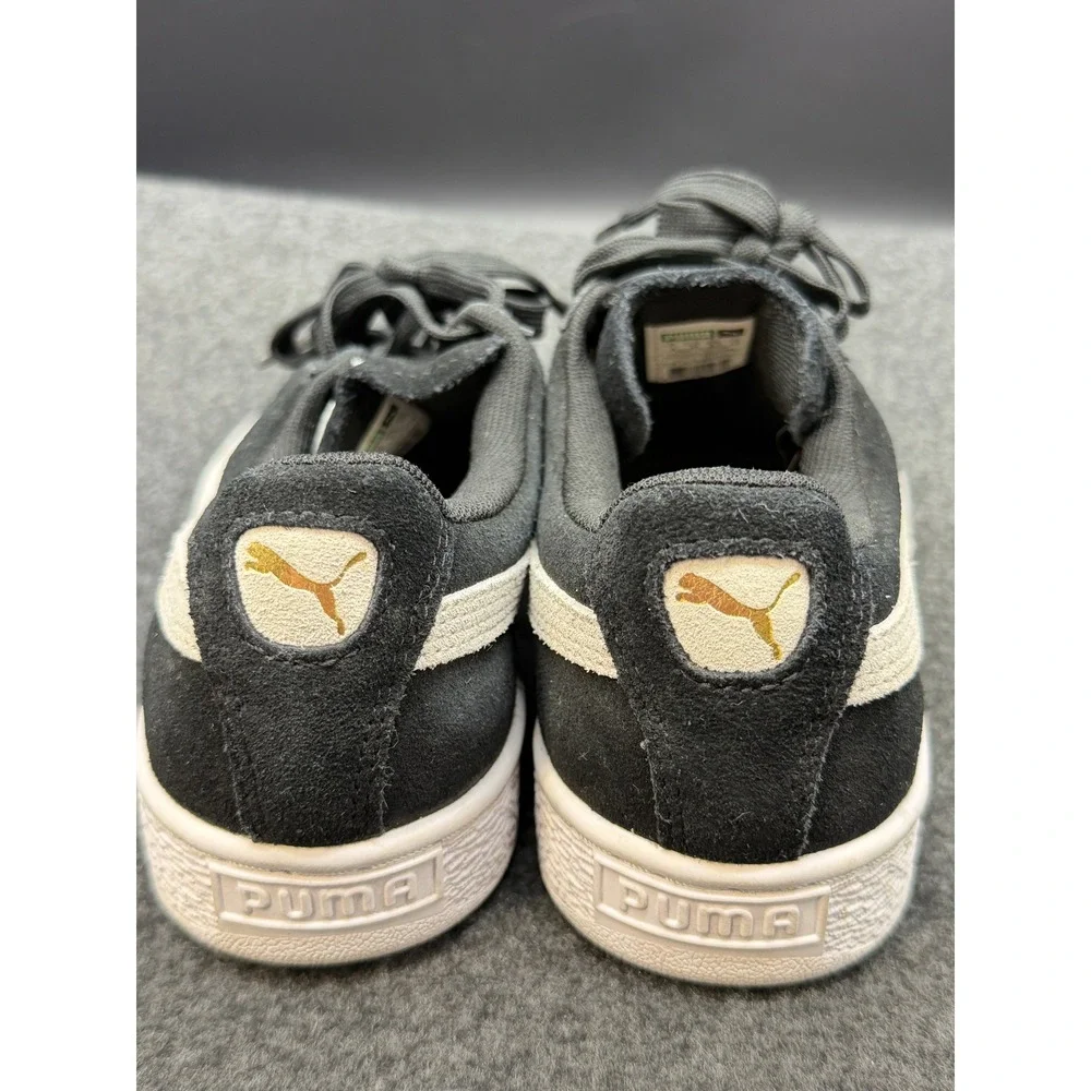 Puma Suede Classic Womens Black White Low Top Sneakers 355462 01 Size 8.5
